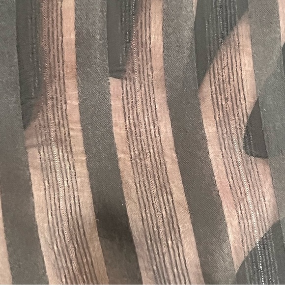 Zara Z1995 DENIM Black Striped Top Small See Through Embellishment Jewel Career - Picture 5 of 13